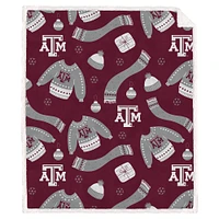 Pegasus Texas A&M Aggies 60" x 70" Ugly Sweater Flannel Fleece Sherpa Blanket