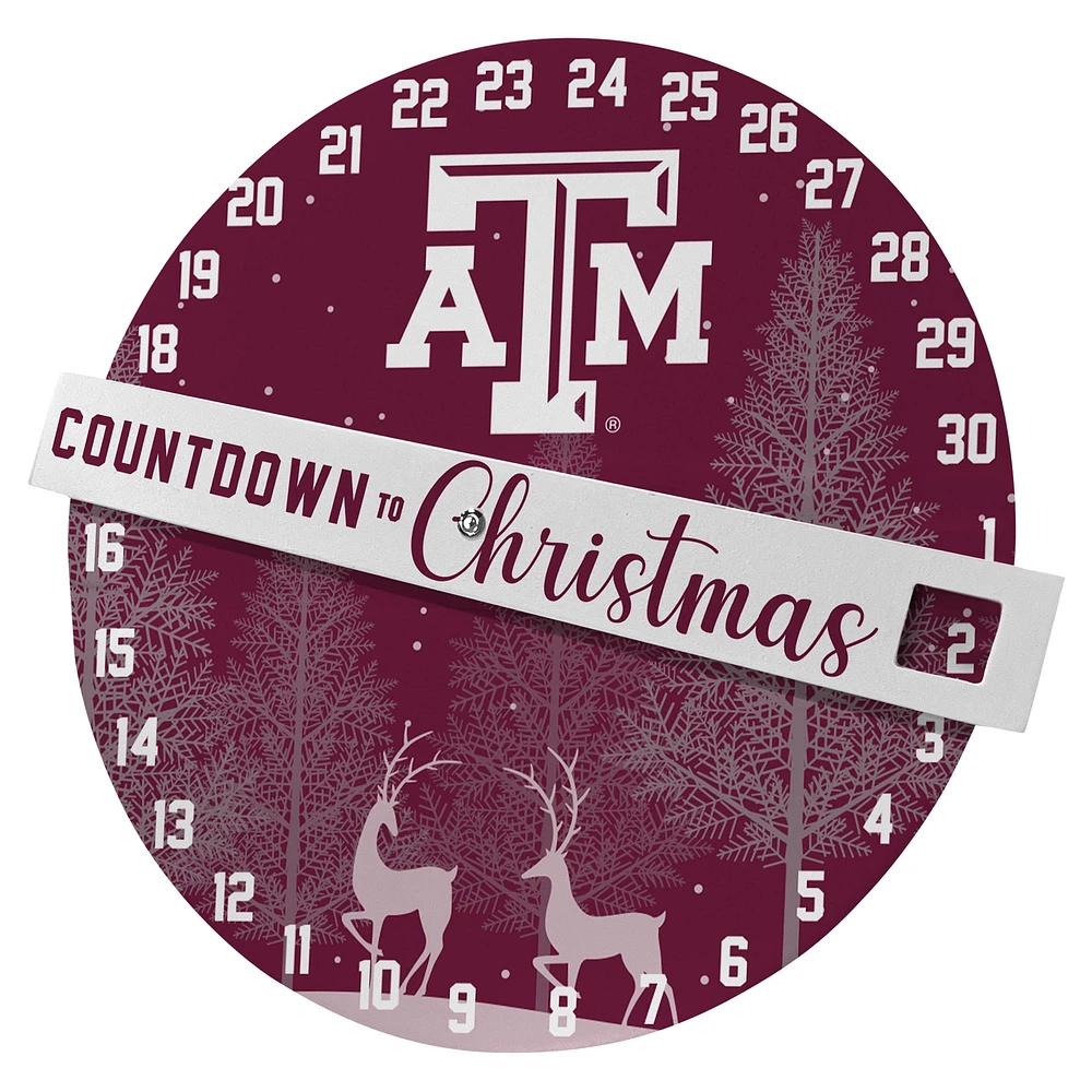 Pegasus Texas A&M Aggies Compte à rebours jusqu'au panneau mural de Noël