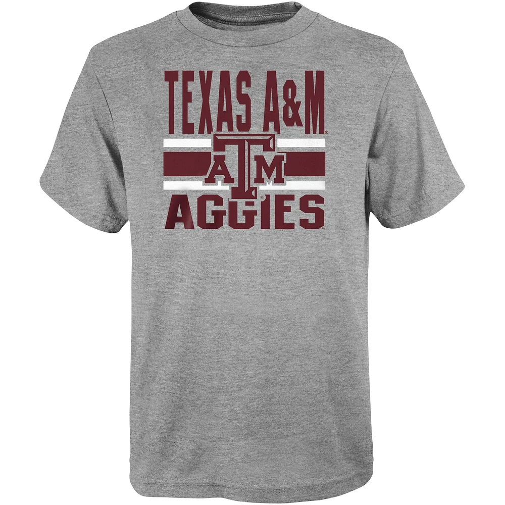 Preschool Maroon/Heather Gray Texas A&M Aggies Fan Wave Short & Long Sleeve T-Shirt Combo Pack