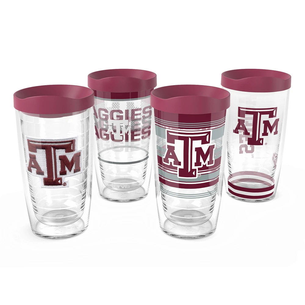 Tervis Texas A&M Aggies, paquet de quatre 16 oz. Ensemble de gobelets classiques