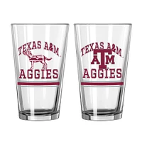 Texas A&M Aggies 16oz. Verre à pinte, paquet de deux