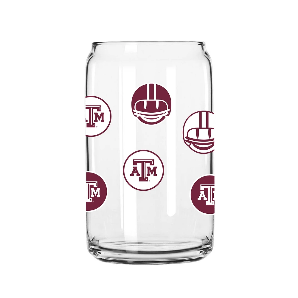 Texas A&M Aggies 16 oz. Smiley peut verre