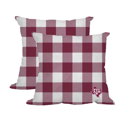 Texas A&M Aggies 2-Pack Buffalo Check Plaid Outdoor Pillow Set