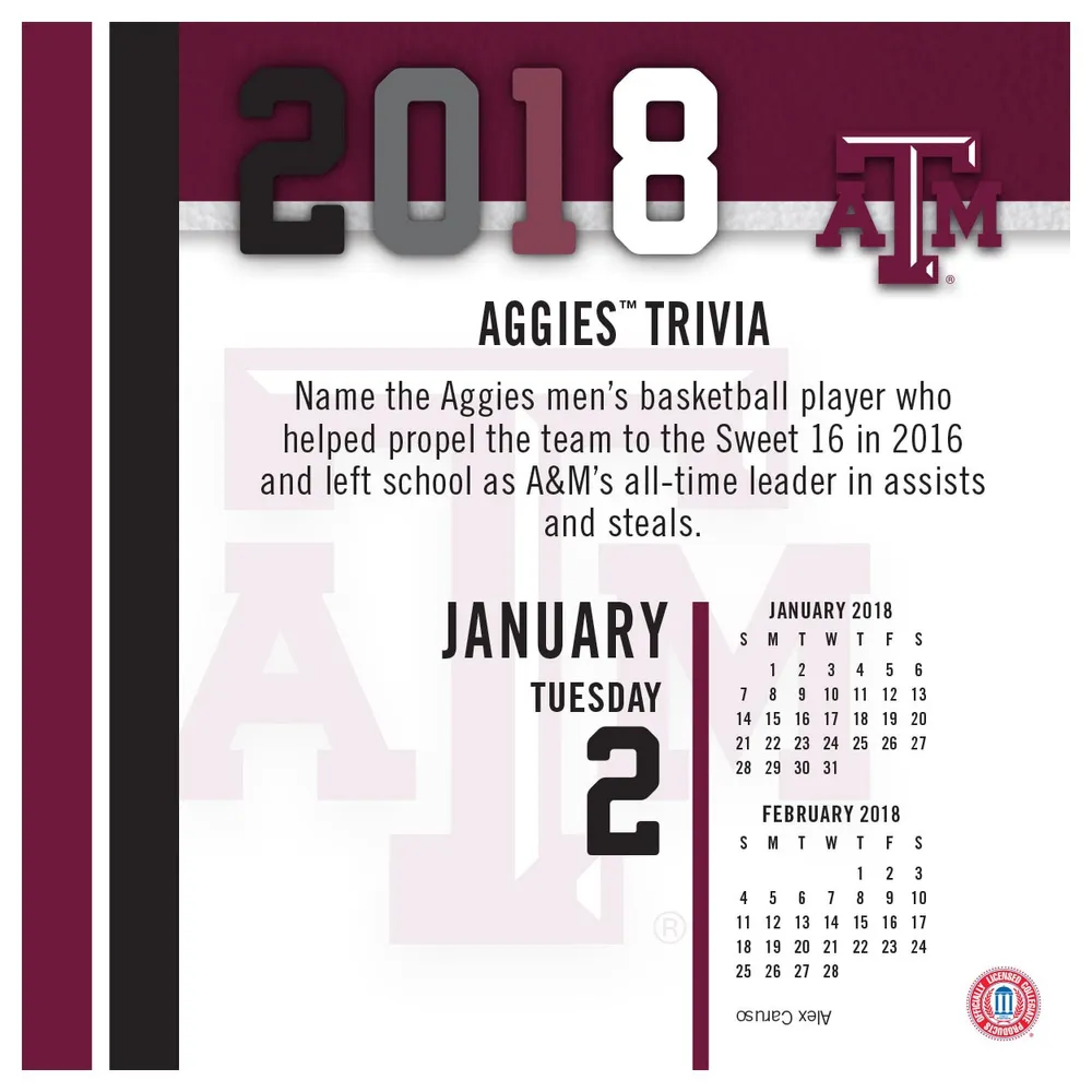 Calendrier boîte Texas A&M Aggies 2018