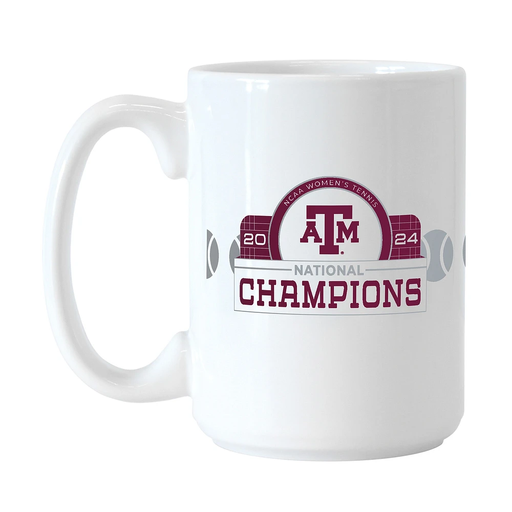 Texas A&M Aggies Champions nationaux de tennis féminin NCAA 2024 15oz. Tasse sublimée