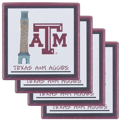 Ensemble de quatre sous-verres Texas A&M Aggies