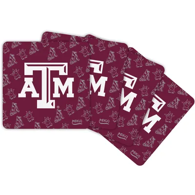 Ensemble de quatre sous-verres à répétition carrée Texas A&M Aggies