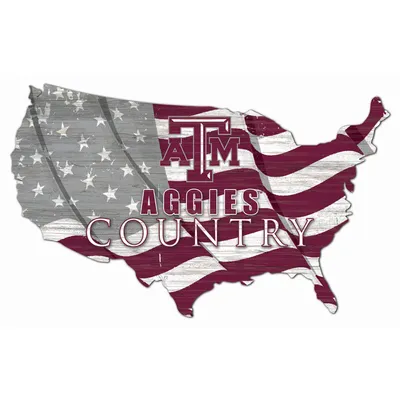 Texas A&M Aggies USA Flag Cutout Sign