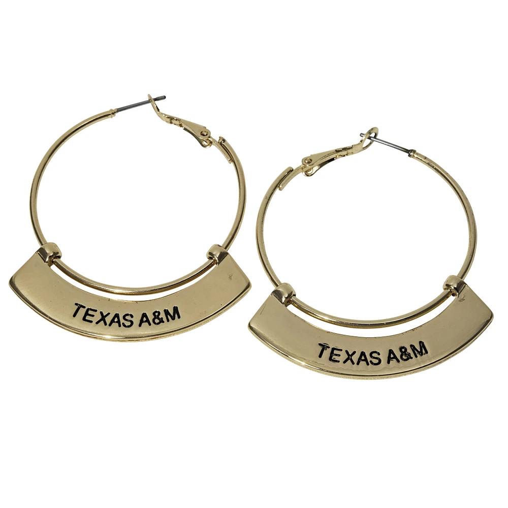 Texas A&M Aggies Weller Gold Hoop Earrings