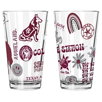 The Memory Company Texas A&M Aggies 2-Pack 16oz. Pint Glass Loco Design Set