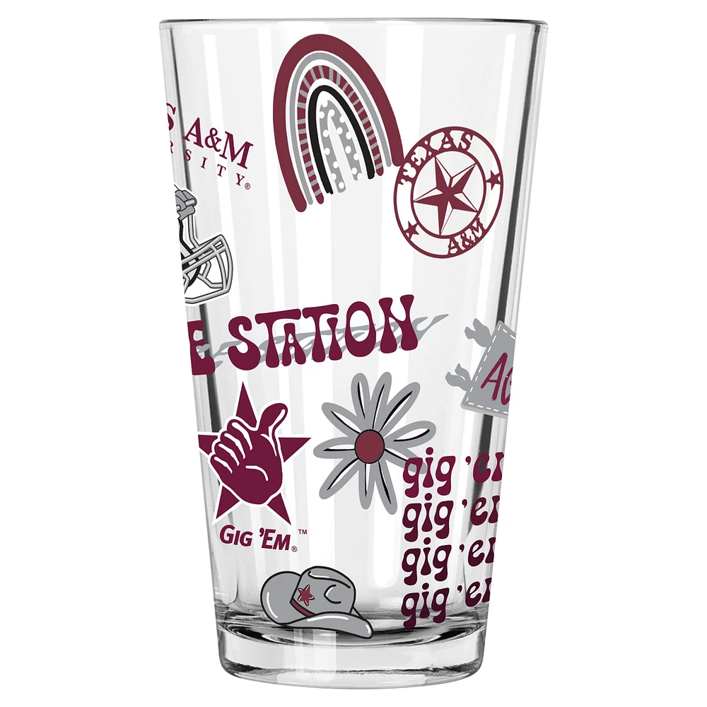 The Memory Company Texas A&M Aggies 2-Pack 16oz. Pint Glass Loco Design Set