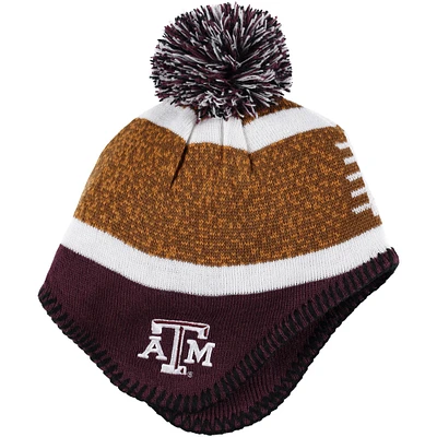 Toddler  Brown/Maroon Texas A&M Aggies Football Head Knit Hat with Pom