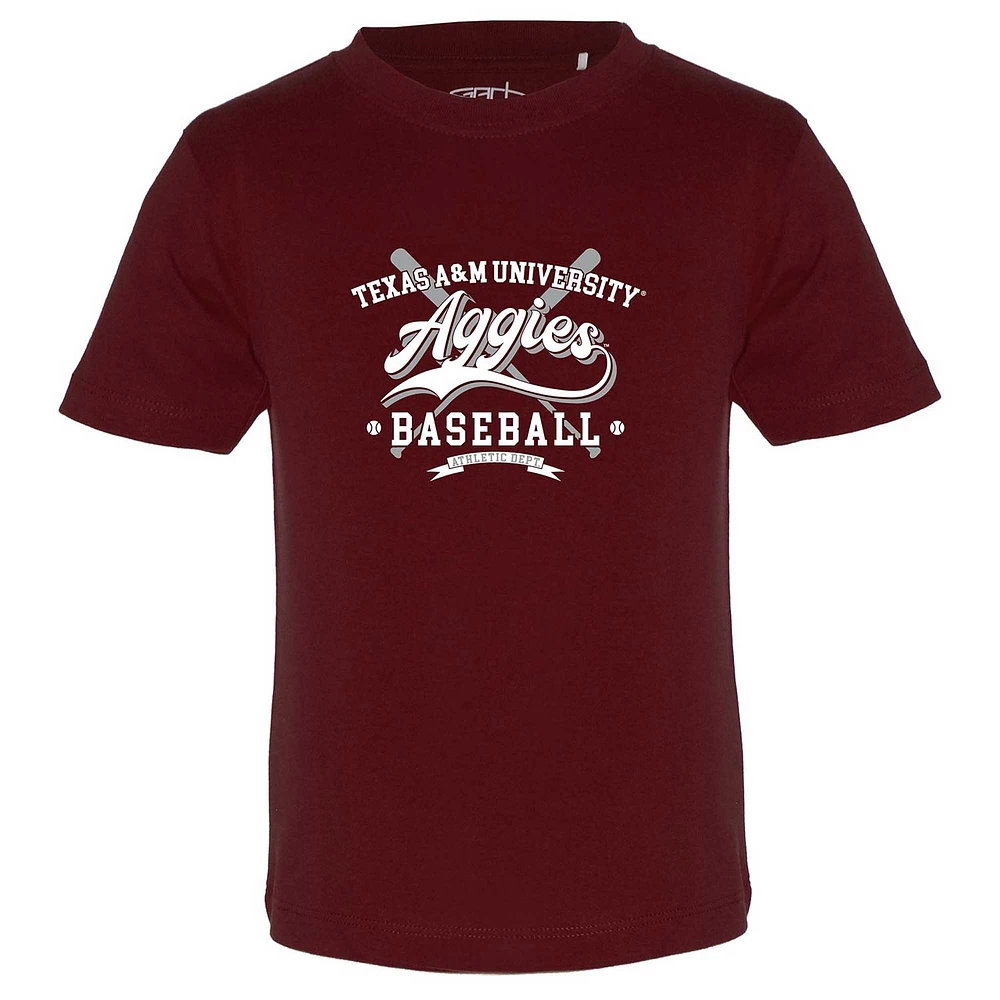 T-shirt de baseball pour tout-petit Garb Maroon Texas A&M Aggies Toni