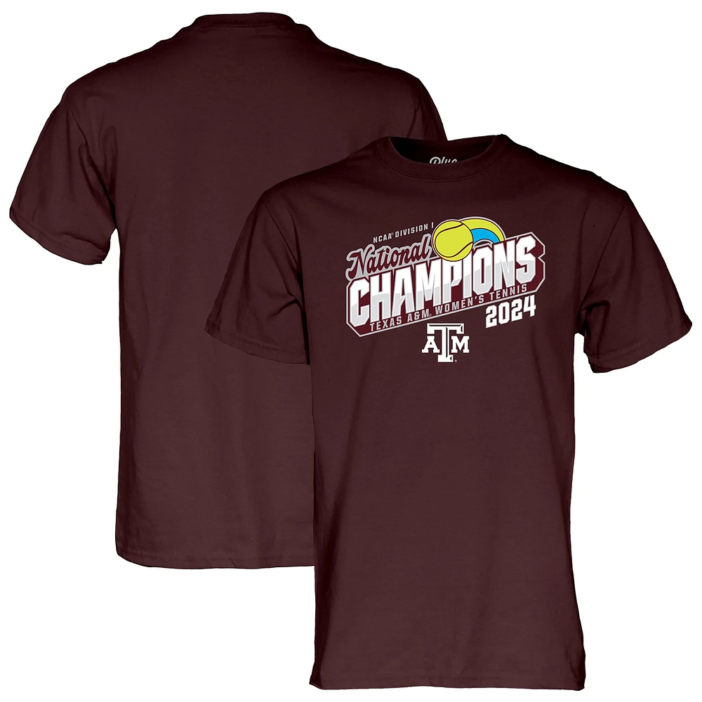 Unisex Blue 84 Maroon Texas A&M Aggies 2024 NCAA Women's Tennis National Champions T-Shirt