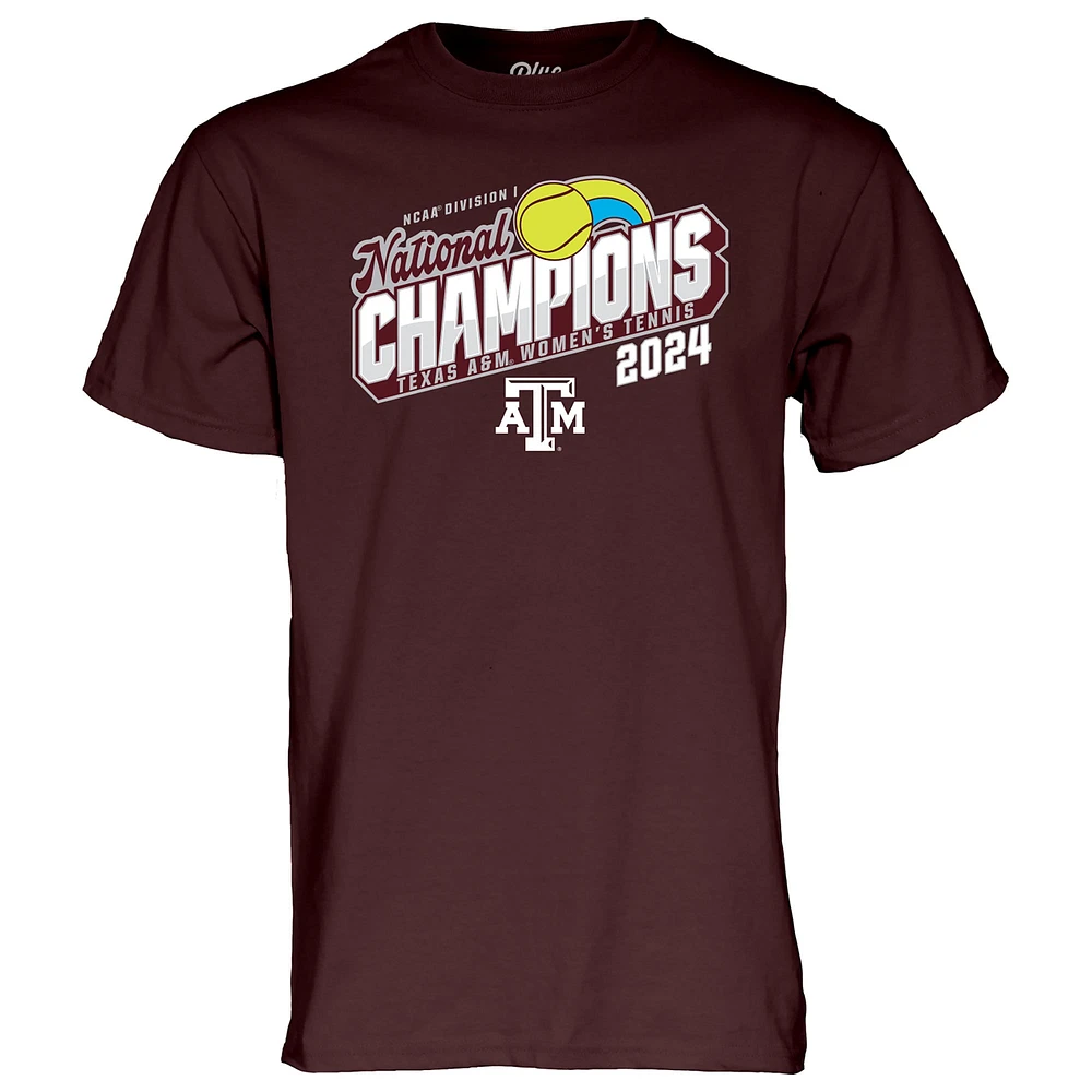 T-shirt unisexe bleu 84 marron Texas A&M Aggies 2024 NCAA Women's Tennis National Champions