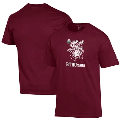 T-shirt unisexe Champion Maroon Texas A&M Aggies 2024 NCAA Baseball College World Series BTHOmaha