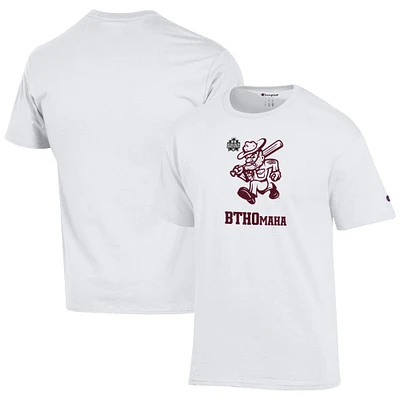 Unisex Champion White Texas A&M Aggies 2024 NCAA Men's Baseball College World Series BTHOmaha T-Shirt