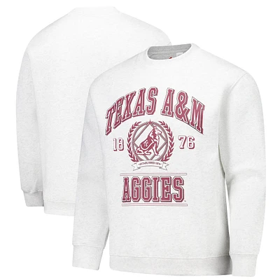 Sweat-shirt unisexe à écusson vintage des Texas A&M Aggies de Established & Co. Ash