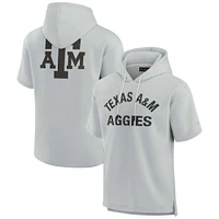 Unisex Fanatics Gray Texas A&M Aggies Elements Super Soft Fleece Short Sleeve Pullover Hoodie