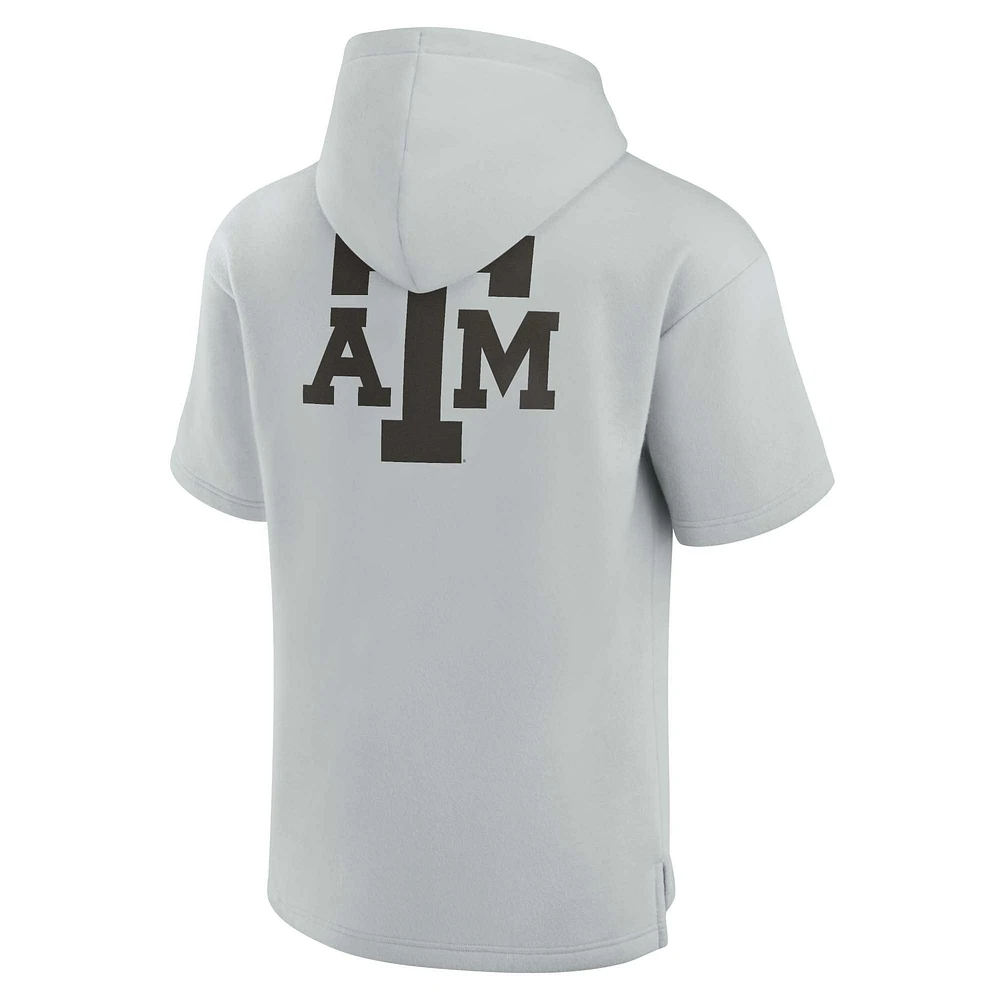 Sweat à capuche unisexe Fanatics gris Texas A&M Aggies Elements en polaire super douce manches courtes