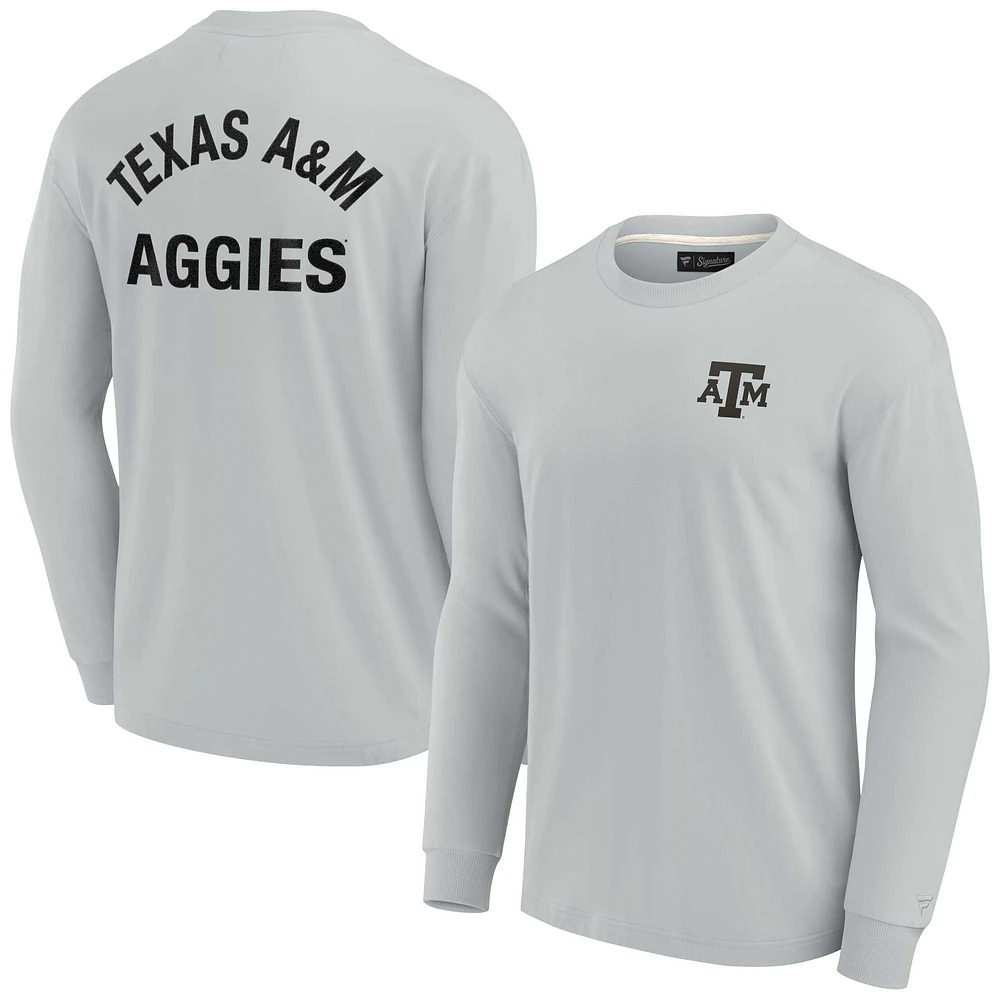 T-shirt unisexe Fanatics gris Texas A&M Aggies Elements super doux à manches longues