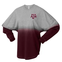 T-shirt unisexe Spirit Jersey marron/gris Texas A&M Aggies Ombre à manches longues