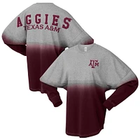 Unisex Spirit Jersey Maroon/Gray Texas A&M Aggies Ombre Long Sleeve T-Shirt