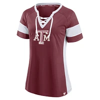 Women's Fanatics  Maroon Texas A&M Aggies Unmasked Hero Block Party Athena Lace-Up Top