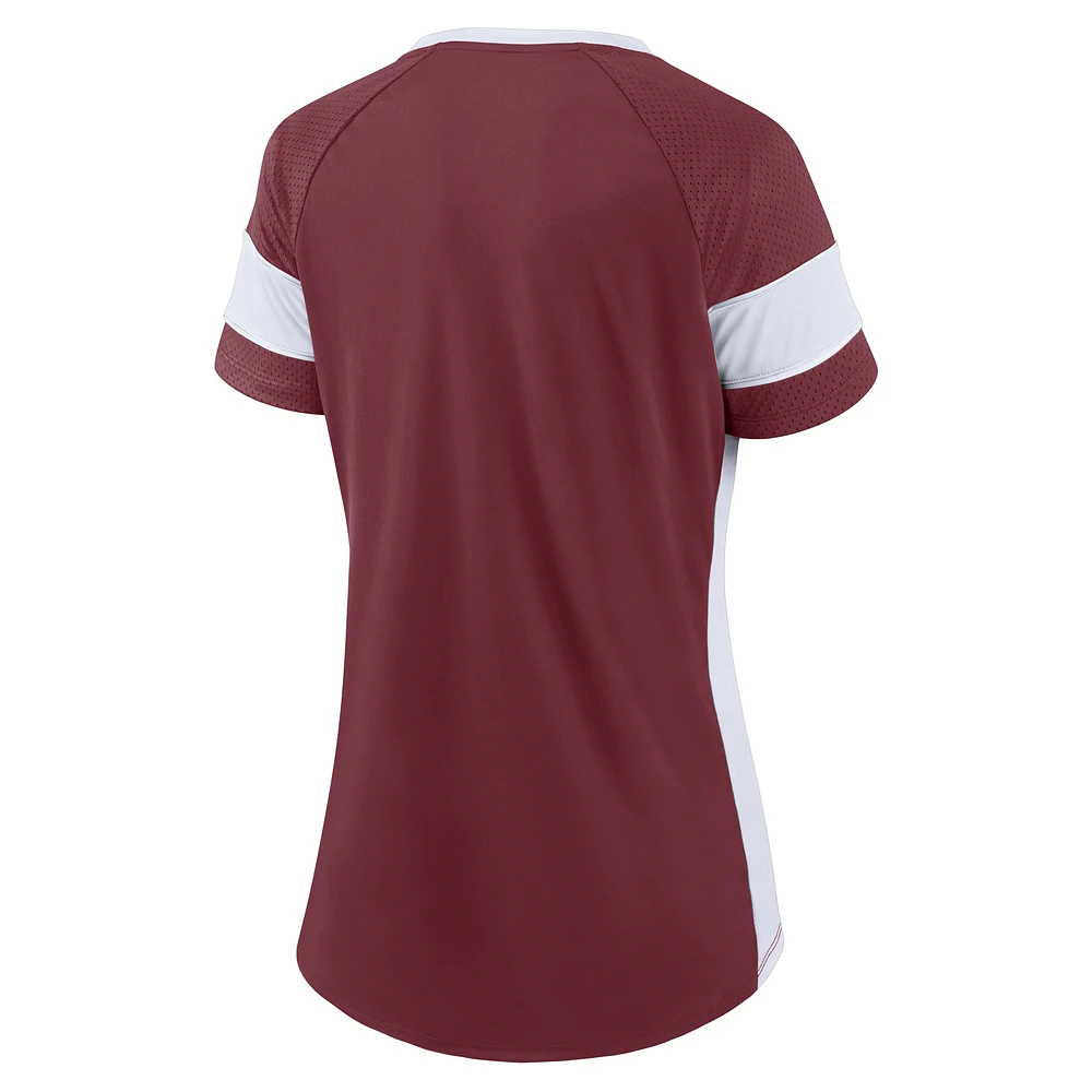 Women's Fanatics  Maroon Texas A&M Aggies Unmasked Hero Block Party Athena Lace-Up Top