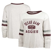 T-shirt à manches longues pour femme '47 Oatmeal Texas A&M Aggies Vault All Class Lena