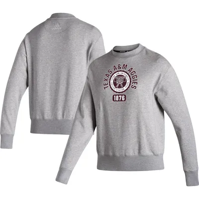 Texas A&M Aggies adidas Women's Vintage Circle Pullover Sweatshirt - Heathered Gray