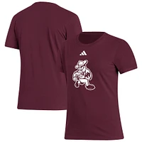 T-shirt adidas pour femme Texas A&M Aggies Ol' Sarge Bordeaux