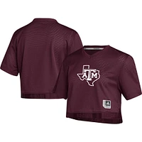 Women's adidas Maroon Texas A&M Aggies Primegreen V-Neck Cropped Jersey