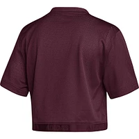 Women's adidas Maroon Texas A&M Aggies Primegreen V-Neck Cropped Jersey