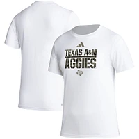 T-shirt d'avant-match adidas Texas A&M Aggies AEROREADY pour femme blanc