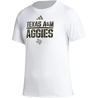 T-shirt d'avant-match adidas Texas A&M Aggies AEROREADY pour femme blanc