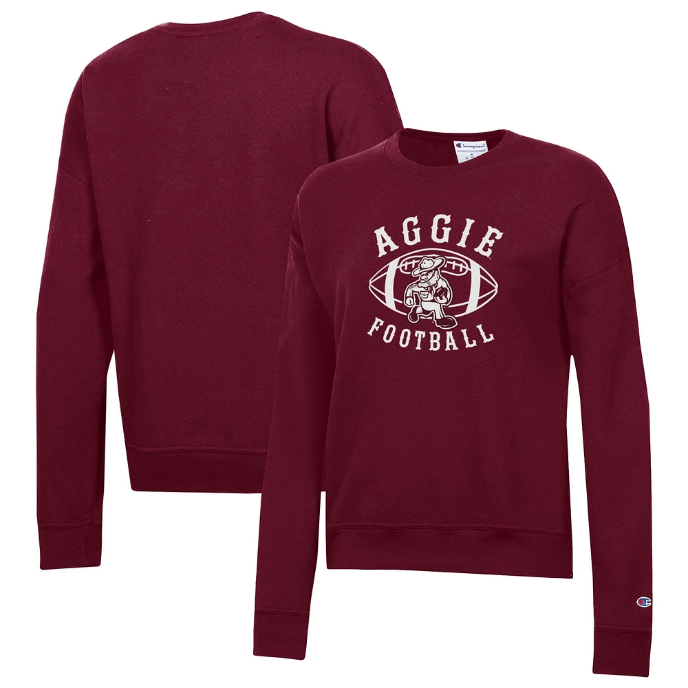 Sweat-shirt ras du cou en polaire Ol' Sarge des Texas A&M Aggies pour femmes Championne Maroon