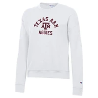 Women's Champion White Texas A&M Aggies Team Arch Powerblend Pullover Sweatshirt