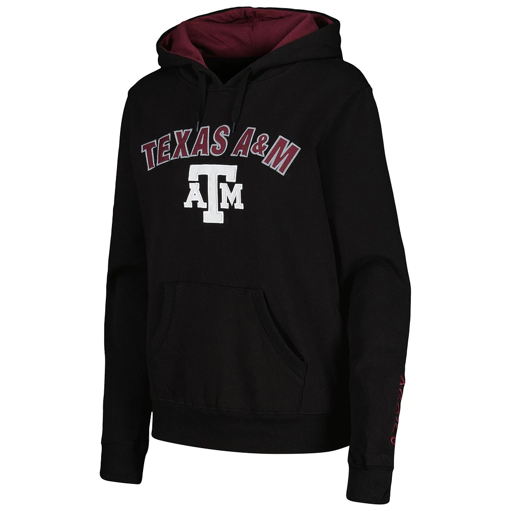 Sweat à capuche Colosseum Black Texas A&M Aggies Arch & Logo pour femme