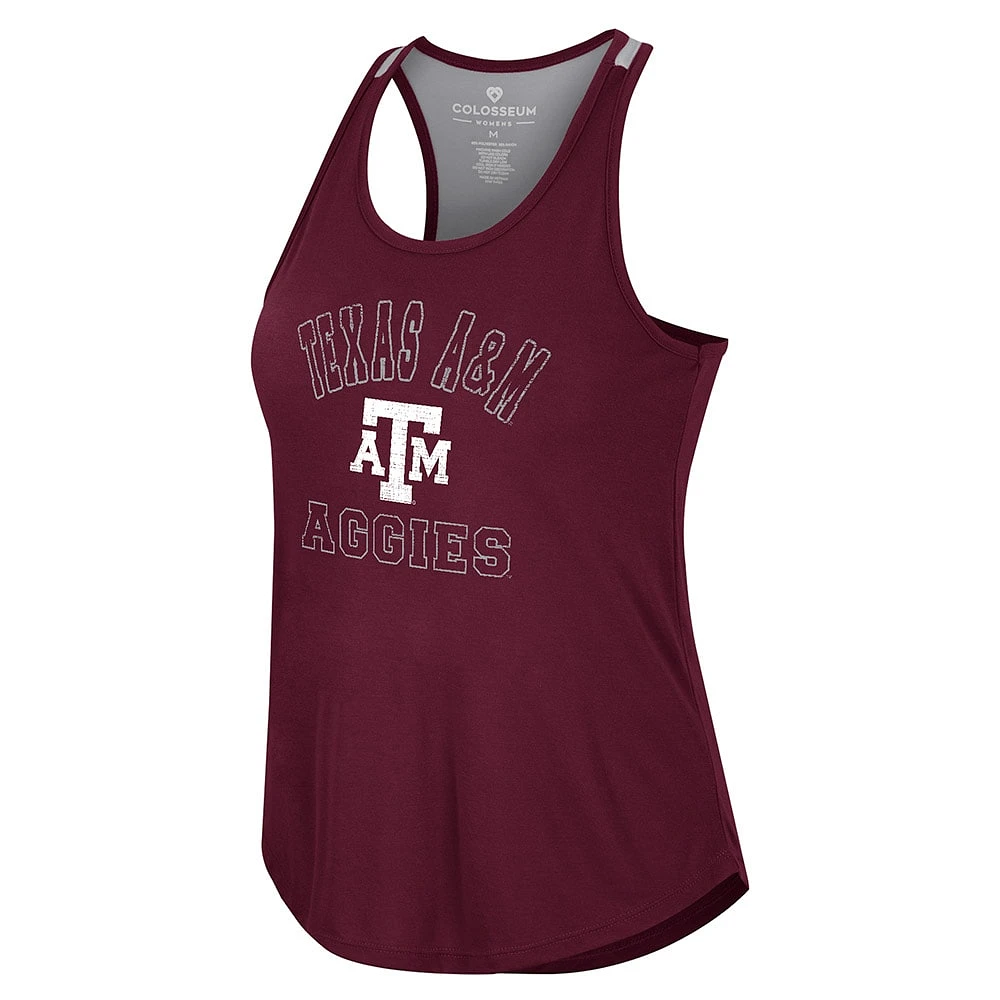 Women's Colosseum Maroon Texas A&M Aggies 10 Days Racerback Scoop Neck Tank Top