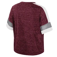 Women's Colosseum Maroon Texas A&M Aggies Color Block Scoop Neck T-Shirt