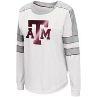 Women's Colosseum White Texas A&M Aggies Trey Dolman Long Sleeve T-Shirt