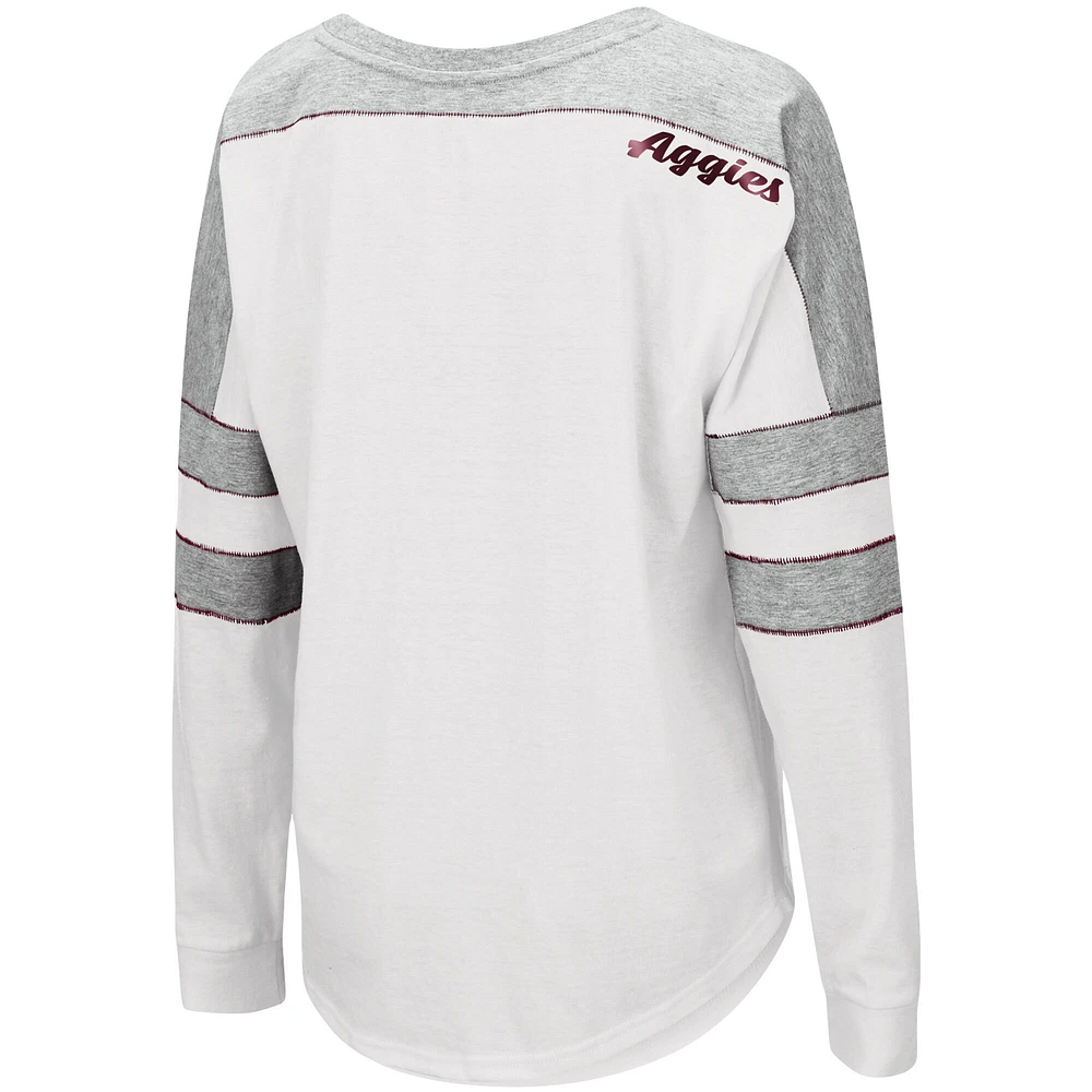 Women's Colosseum White Texas A&M Aggies Trey Dolman Long Sleeve T-Shirt