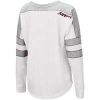 Women's Colosseum White Texas A&M Aggies Trey Dolman Long Sleeve T-Shirt