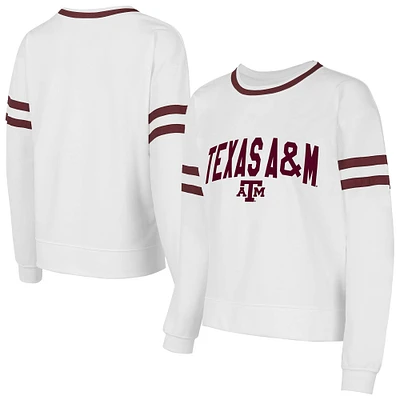 T-shirt à manches longues en molleton français Borough Texas A&M Aggies de Concepts Sport pour femme