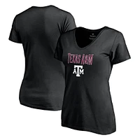 T-shirt à col en V noir Texas A&M Aggies Team Lockup pour femme Fanatics