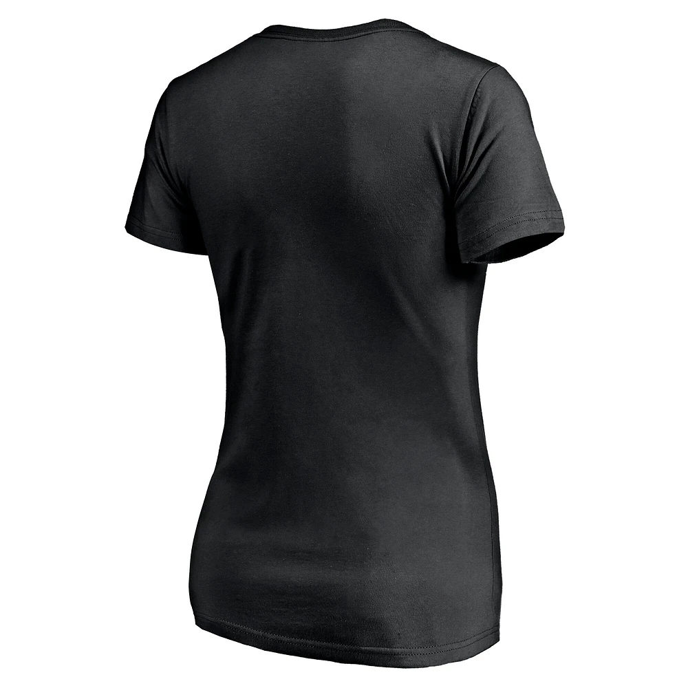 T-shirt à col en V noir Texas A&M Aggies Team Lockup pour femme Fanatics