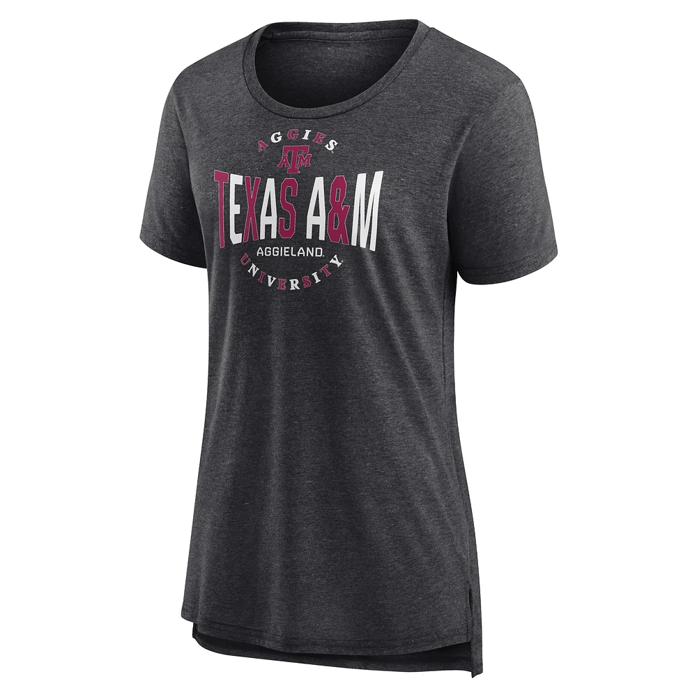 Women's Fanatics Black Texas A&M Aggies True Classics Break It Down Tri-Blend T-Shirt