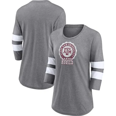 Women's Homefield Heathered Gray Texas A&M Aggies Ol' Sarge Vintage  Tri-Blend T-Shirt