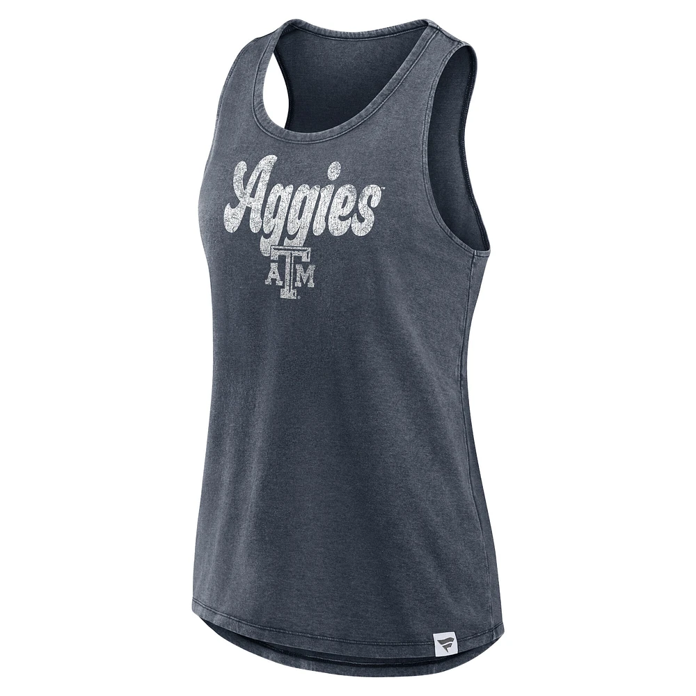 Women's Fanatics Charcoal Texas A&M Aggies True Classics Snow Wash Tank Top